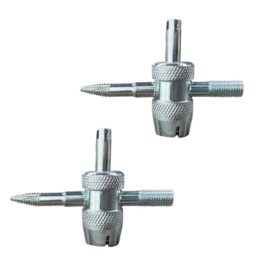 2PCS 4-Way Tire Valve Core Removal Tool 4-in-1 Universal Valve Wrench | Multifunctional Tire Valve Tools, Valve Core Tool Auto Tire Stem Core Remover Installer, Fit for Car Bicycle Bike Tire Repair - size: 2PCS