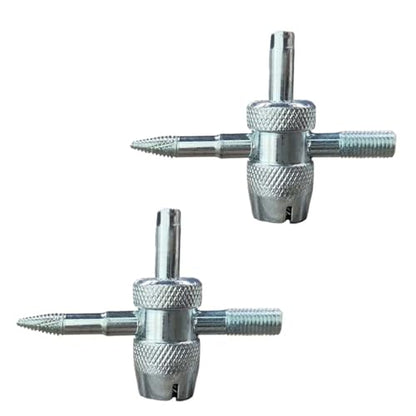 2PCS 4-Way Tire Valve Core Removal Tool 4-in-1 Universal Valve Wrench | Multifunctional Tire Valve Tools, Valve Core Tool Auto Tire Stem Core Remover Installer, Fit for Car Bicycle Bike Tire Repair - size: 2PCS