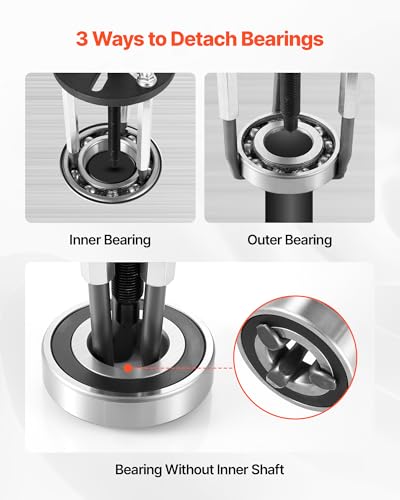 VEVOR 21-in-1 Bearing Puller Set, 21 PCS 3-Jaw Hook Puller for Internal External Bearings and Bearing Without Inner Shaft, Multifunctional Bearing Removal Tool with Heavy Duty Portable Storage Case