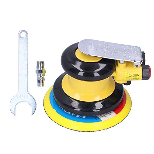 5 Inch Pneumatic Polisher Air Sander 10000RPM, Dual Action Buffing Machine & Grinding Tool Kit for Wood Metal Fiberglass, Auto Detailing Car Paint Finish