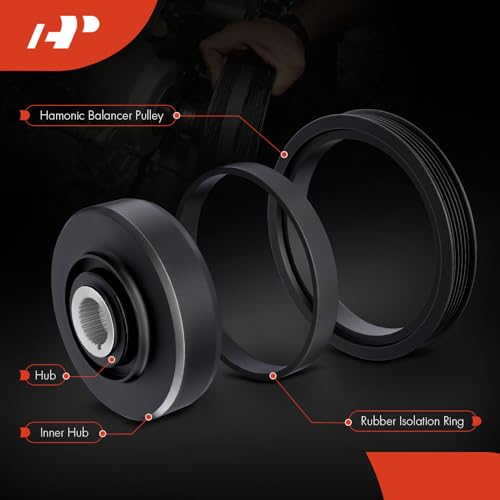 A-Premium Engine Harmonic Balancer Crankshaft Pulley Compatible with Chevrolet Silverado 1500, Express 2500, Blazer & GMC Sierra 1500, Safari & Isuzu Hombre & Oldsmobile & Workhorse, OHV V6 4.3L
