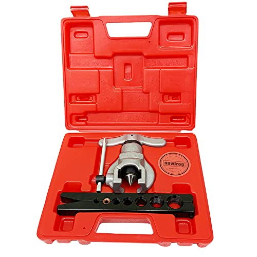 45 Degree Angle Eccentric Cone Type Flaring Tool Kit for Tubing Pipe 7 Dies Sizes 3/16-3/4 inch for Brass,Aluminum,Copper Pipe in Brake Line Applications or Water Gas Refrigeration.