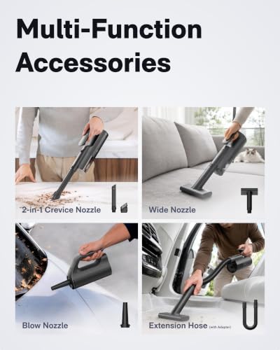 HOTO BlowVac™ Handheld Vacuum Cordless, Car Vacuum Cleaner with 23000Pa High Power, 3 Suction Modes, Electric Compressed Air Duster Blower for Car Interior, Home, Outdoor