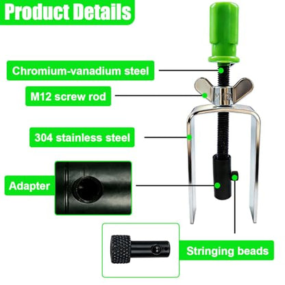 Car Steering Wheel Lock Plate Remover, Automotive Lock Plate Snap Rings Repair Kit with 9/16''-18 Reversible Adapter, Vehicle Installer Removal Tool for Vehicle Steering Columns (Silver)