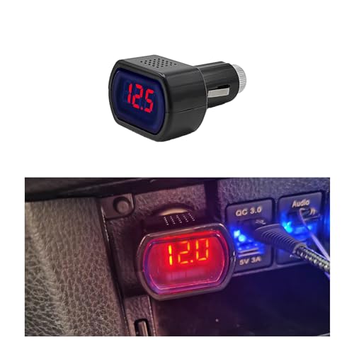 Car LED Cigarette Lighter Voltmeter, DC 12V 24V Battery Voltage Digital Panel Meter, Universal Auto Electric Volt Gauge Monitor, Car Accessories for Motorcycle Truck - color: 1 PC