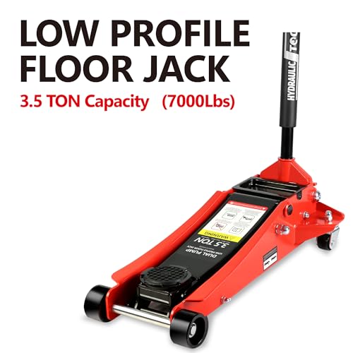 3.5 Ton Low Profile Floor Jack, Hydraulic Racing Floor Jack with Dual Pistons Quick Lift Pump for Sport Utility Vehicle, Lifting Range 4"-21" (3.5 Ton Lifting 4"-21") - size: 3.5 Ton Lifting 4"-21"