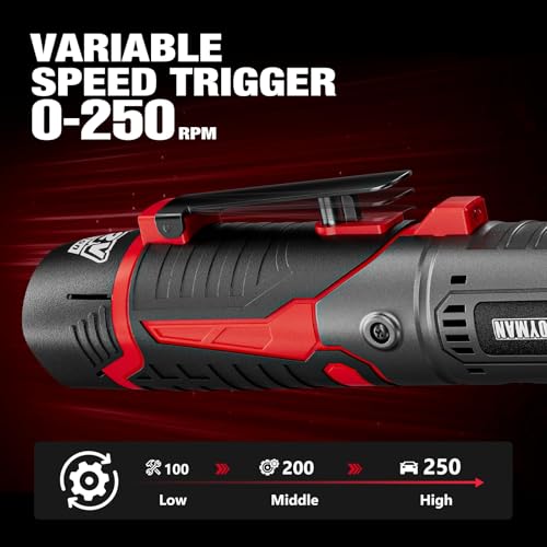 Alloyman 3/8" Cordless Ratchet Wrench Set, 60FT-LBS(80N.m) Electric Ratchet, 12V Extended Power Socket Wrench Set with Variable Speed, 6 Sockets, LED Light, 1/4" Adapter,1/2" Adapter,2 Batteries