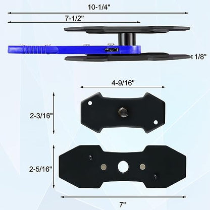 JoyFans Brake Caliper Compression Tool Set, Automotive Quad Disc Pistion Ratchet Ratcheting Press Tool, Car Brake Pads Retractor Compressor with 4PCS Spreader Plates for Brake Pump Adjustment - color: Blue Handle