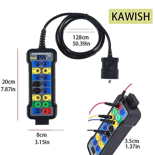 OBD2 Breakout Box Auto OBDII Protocol Detector 16-Pin CAN Bus Test Breakout Box with LCD Display for OBDII Protocol Communication Detection/ECU Tool（12V/24V Premium