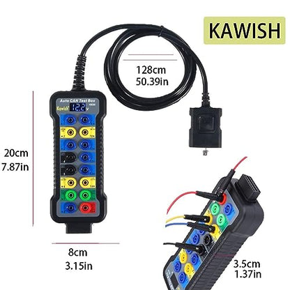 OBD2 Breakout Box Auto OBDII Protocol Detector 16-Pin CAN Bus Test Breakout Box with LCD Display for OBDII Protocol Communication Detection/ECU Tool（12V/24V Premium