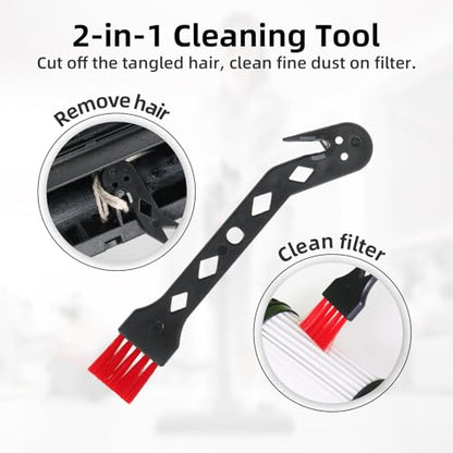 Horsehair Floor Brush for Shop Vac 2-1/2" 1-1/4" Wet Dry Vacuum Hoses, 12" Floorhead Vacuum Attachment with Horse Hair Bristles, 360-Degree Rotation, Black