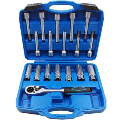 18PCS Steering Suspension Strut Nut Socket Removal Tool Kit | Automotive Shock Absorber Hub Disassembly Sockets