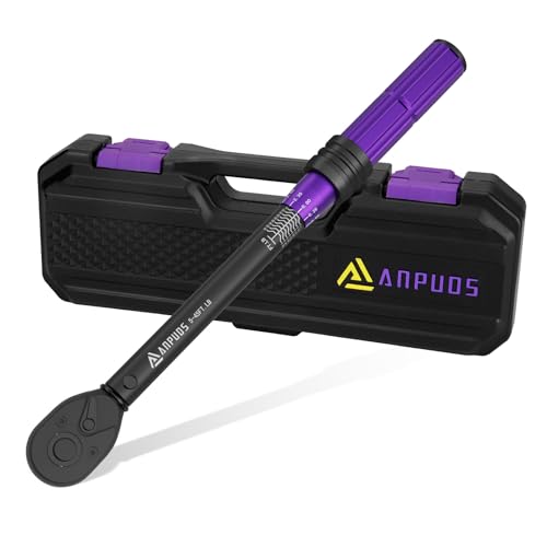 ANPUDS 3/8 Inch Drive Click Torque Wrench, 5-45 Ft-Lb/6.8-61Nm | Dual Direction, ±3% Accuracy, 72 Tooth, Lightweight Aluminum Torque Wrench for Bicycle, Moto and Car Spark Plug Repair - size: 3/8" 5-45 Ft-Lb/6.8-61Nm