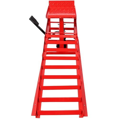 2 Pack Hydraulic Car Ramps with Pedal Auto Car Truck Service Ramps Lifts Low Profile Car Lift Service Ramps Truck Trailer Garage,Height Hydraulic Vehicle Ramps 5 T 10000 LBS (Red) - color: Red