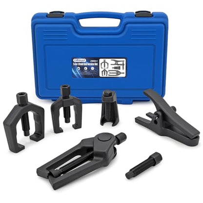 CARVALAX 5-in-1 Ball Joint Separator, Ball Joint Removal Tool Kit | Front End Service Tool Kit for Tie Rob Removal, Pitman Arm Puller, Cars SUVs Pickup Trucks Automotive Tools w/Storage Case - color: Black, style: 5-in-1