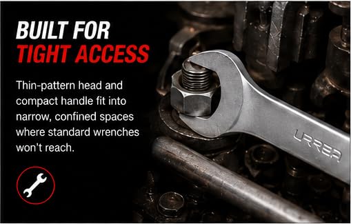 URREA Service Wrench - 1-1/4" Mechanics Wrench with Thin Forged Design & Satin Finish - U3540 - color: Single Wrench, size: 1-1/4"