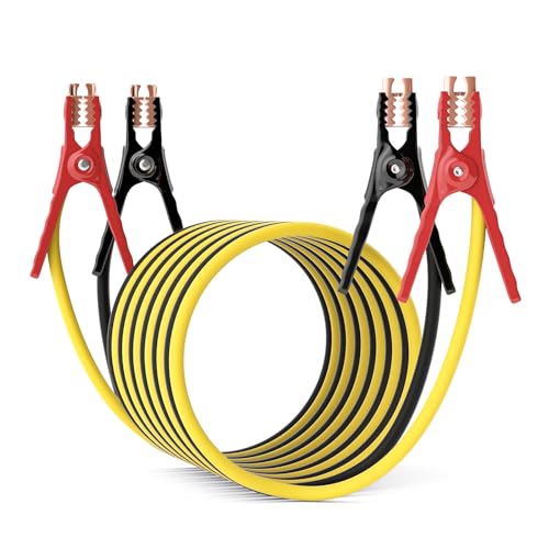 Jumper Cables for Car, Heavy Duty Automotive Booster Cables for Car, SUV and Trucks Battery, for Jump Starting Dead or Weak Batteries with Carry Bag, Gloves, Brushes(6 Gauge 16 Feet) - size: 6 Gauge 16 FT