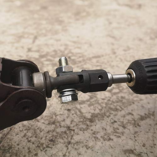 JIANWEI 1/2'' Scissor Jack Adapter for Car Repair - Chrome Vanadium Steel, Compatible With Impact Wrench (Black+Silver)
