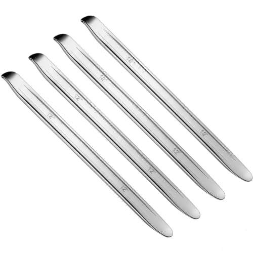 Zonon 4 Pcs 12 Inch Tire Spoons Iron Heavy Duty Tire Changing Tool Levers Bar Professional Changing Tool for Installing and Removing and Repairing Wheel for Cars Motorcycles Dirt Bike Lawn Mower Spoon - size: 12 Inch