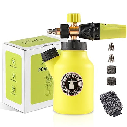 Realyou Foam Cannon for Pressure Washer up to 4500 PSI, Premium Foam Sprayer with Easy Foam Dispensing, Car Wash Sprayer with 1 Liter Bottle - color: Gray