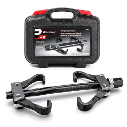 Powerbuilt Strut Coil Spring Compressor Tool Kit, Compress, Remove and Install Vehicle Strut and Coil Springs Set for Vehicles, Storage Case 648628, Black