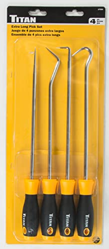 Titan 17221 4-Piece Extra Long Pick and Hook Set - size: One Size