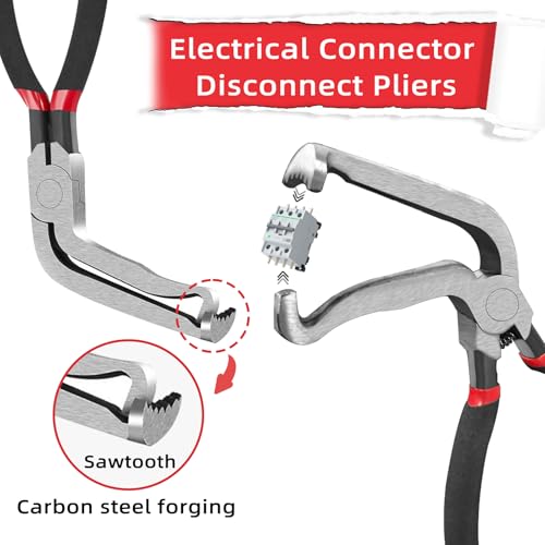 Electrical Disconnect Pliers, 7 pcs Electrical Disconnect Pliers for Cars, Connector Removal Tool for Push Tab Style Plugs - size: 7pcs