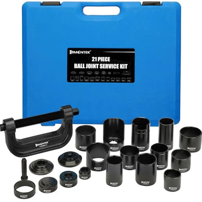 Ball Joint Press Kit 21pcs, Master Ball Joint Removal Tool with C-Frame, Heavy Duty Upper and Lower Ball Joint Service Set for 2WD 4WD Car Light Truck (Black) - color: Black