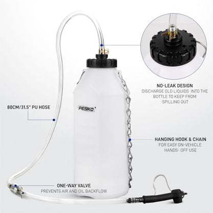 1L Brake Bleeder Bottle One Way Check Valve, Brake Fluid Bleeder Kit | 24 inch Tube and Rubber Connector, Collect Waste Brake Fluid - color: 1 L Reservoir Bottle with One Way Check Valve