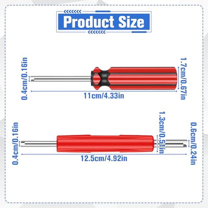 5Pcs Tire Valve Stem Removal Tool Kit, Single and Dual Heads Valve Core Remover, Air Conditioning Valve Core Remover Tool, for Bicycle Car Motorcycle Trucks Tire Repair Installation