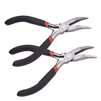 2 Pack Bent Nose Pliers for Jewelry Making Beading Repair Supplies-5 inch - style: Bent Nose