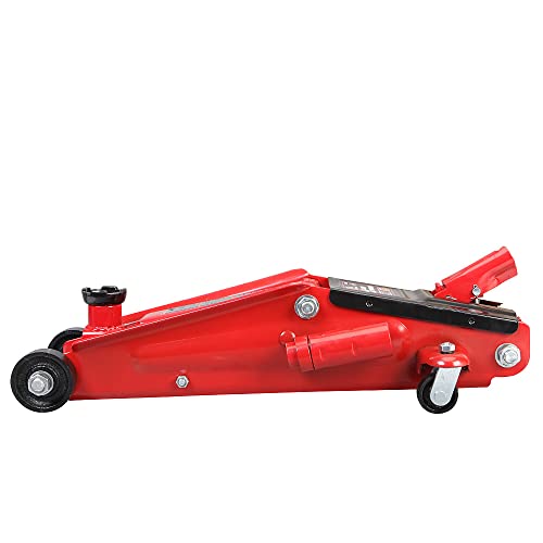 Big RED TAM83006 Torin Hydraulic Trolley Service/Floor Jack with Extra Saddle (Fits: SUVs and Extended Height Trucks), 3 Ton (6,000 lb) Capacity, Red - size: 3 Ton (6,000 lb) with extra saddle, style: Steel
