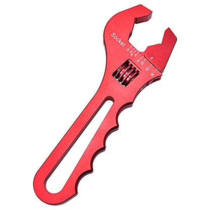 EVIL ENERGY AN Fitting Hose Wrench Adjustable 3AN-16AN Aluminum Red - color: Red, size: Adjustable 3AN-16AN