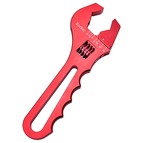 EVIL ENERGY AN Fitting Hose Wrench Adjustable 3AN-16AN Aluminum Red - color: Red, size: Adjustable 3AN-16AN