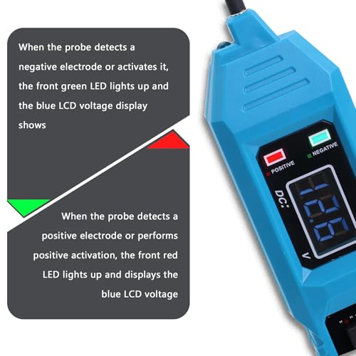 Lqito Multifunctional Car Circuit Tester Component Activation Electrical Tester 6-24V/3.5-36V AC/DC Car Power Tester Digital Display Short Circuit Finder for Continuity Testing - color: Blue