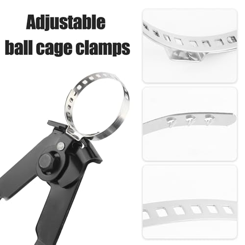 CV Boot,Professional CV Axle Boot Repair Kit with Ball-Cage Pliers & 4PCS Stainless Steel Clamp,Dustproof CVs Joint Boots Kit for Protecting CVs Axle Boots Car Accessories