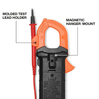 Klein Tools 80197 AC/DC Clamp Meter Kit with Magnetic Hanger, Auto-Ranging TRMS, 400 Amp, NCVT Voltage Tester, Professional Testing Kit - size: Standard Display with Magnet