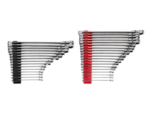 TEKTON Long Fixed/Flex Head Ratcheting Box End Wrench Set | WRB95306 - size: 34-Piece (1/4-1 in.), style: Modular Wrench Organizers