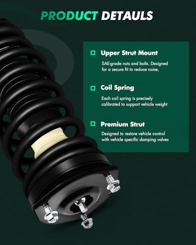 SCITOO Front and Rear Complete Struts Assembly Shock Absorber for Ford Fusion 2010-2012,for Mercury Milan 2010-2011 Automotive Replacement Struts 272596 344363 - Set of 4