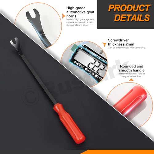 47Pcs Upgraded Poly Rivet Gun Automotive Kit with 40Pcs Nylon Blind Rivets, 4Pcs Precision Hook Tools, 1Pcs Fastener Removal Tool and Storage Bag, Plastic Hand Riveter for Automotive