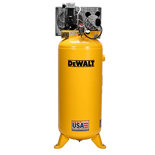 DEWALT 60 Gallon Vertical Air Compressor, 3.7 HP, 155 Max PSI, Heavy Duty Stationary Air Compressor – Ideal for various uses, Reliable Air Compressors for Workshop and Garage Applications.