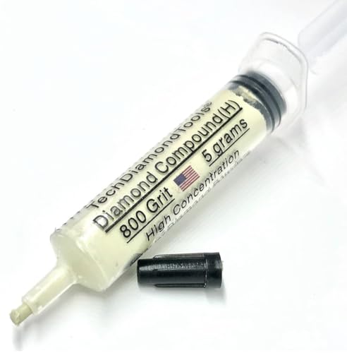 TechDiamondTools Diamond Lapping Paste Polishing Compound USA Made 800 Grit Mesh 12-25 Micron Lapping Compound for Rock Glass Metal Jewelry Resin Marble with High Concentration of Diamond Powder - size: 800 grit / 12-25 micron