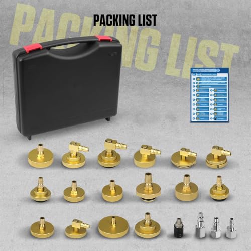 CMTOOL Master Cylinder Bleeder Kit, 20PCS Brake Bleeder Adapter Kit, Aluminum Material, Brake Pressure Bleeding Set with Quick Connector, for Most Vehicles