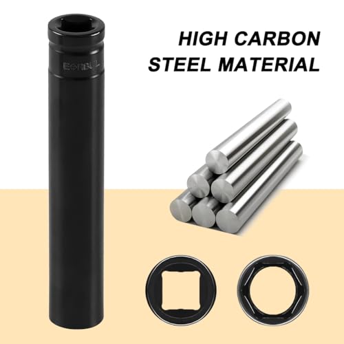 3/4" Truck Cage Bolt Socket Tool, Extra Deep Heavy Duty 1/2" Drive Removal Puller with OEM# 800921 Cage Bolt, Vehicle Impact Socket for Air Brakes, Universal Fit