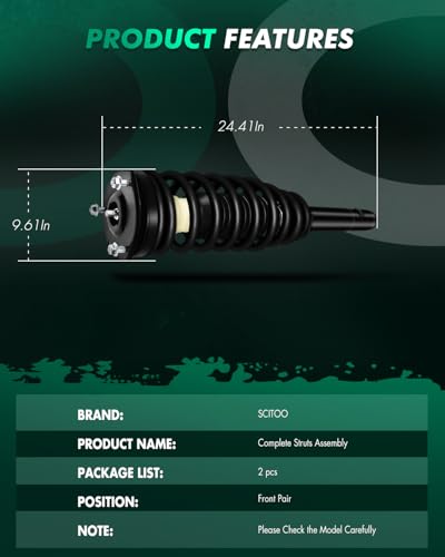 SCITOO Front Struts Assembly for Ford Fusion 2010-2012 2PCS | Struts Shocks fit for Mercury Milan 2010-2011 Complete Struts Spring Assembly Replace 272596 - size: Front Struts