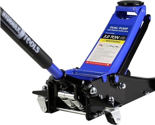 3 Ton Low Profile Floor Jack, Heavy Duty Floor Jack with Dual Pistons Quick Lift Pump, Steel Car Jacks Adjustable Height 3.3"-19.7", Hydraulic Trolley Floor Jacks 3 Ton/6000 LBS Capacity, Blue - color: Blue - 3 Ton(Dual Pump), Lift 3.3"-19.7"