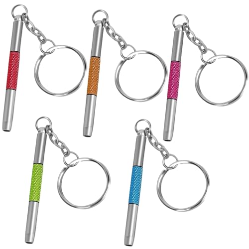 UNEAK Eyeglass Screwdriver Repair Kit Pink Green Yellow Red Blue Mini Glasses Screwdrivers Set Precision 3 in 1 Keychain, Sunglasses, Sunglass, Watch, Electronics, Eyeglasses, Flat Head, Phillips, Hex - color: Pink and Green and Yellow and Red and Blue