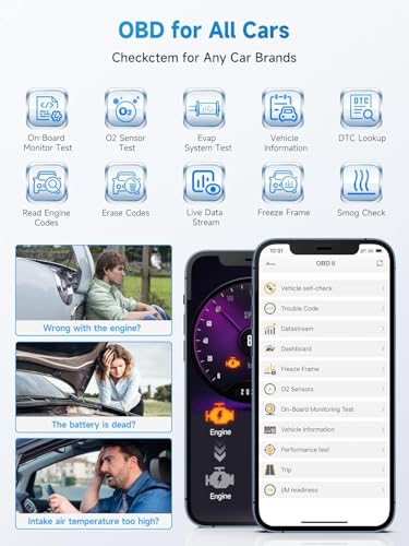 ANCEL BD300 Bluetooth OBD2 Scanner, Full System Code Reader and Diagnostic Tool for BMW with Battery Registration Service Reset EPB CBS ETC ABS Airbag & Powerful OBD2 Functions - color: BD300 Bluetooth