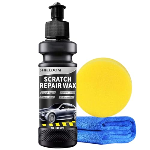 SHIELDOM Car Scratch Remover Auto Paint Scratches Removal & Restorer Kit with Polishing Pad & Microfiber Towel Vehicles Swirl and Scuff Repair Rubbing Compound for Cars, RVs, Trucks & More 5oz/150ml