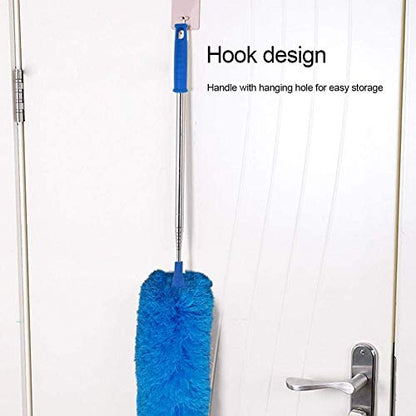 DELUX Microfiber Feather Duster Extendable Duster with 100 inches Extra Long Pole, Bendable Head & Long Handle Dusters for Cleaning Ceiling Fan, High Ceiling, Blinds, Furniture & Cars - color: Blue